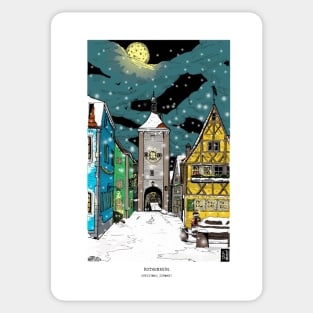 Rothenburg ob der Tauber Germany at Christmas Sticker